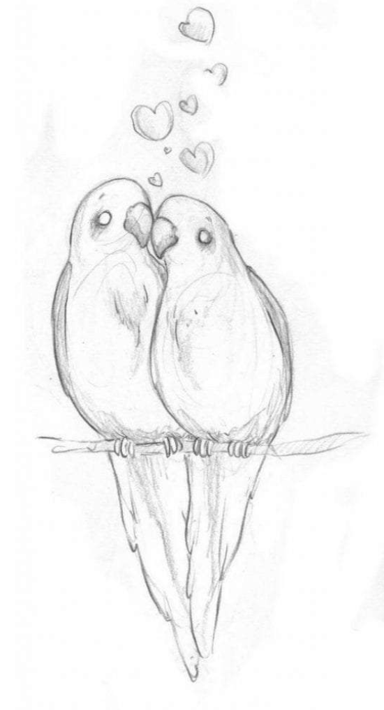 Hand-drawn sketch of birds